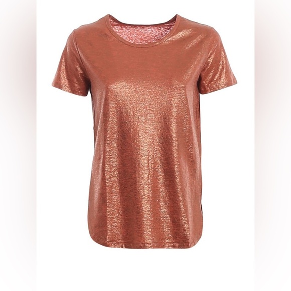 NWT MAJESTIC FILATURES Laminated linen T-shirt - Picture 1 of 12